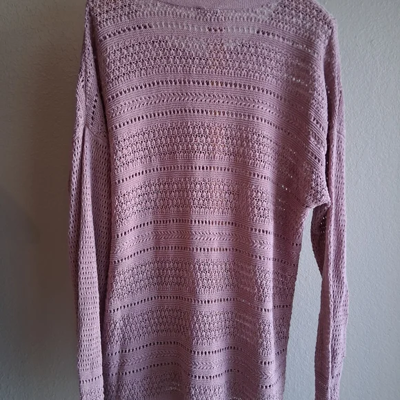 🛍 J. Jill Crocheted Open-Knit Crewneck Pullover Sweater Sz. TL.EUC - Picture 4 of 6